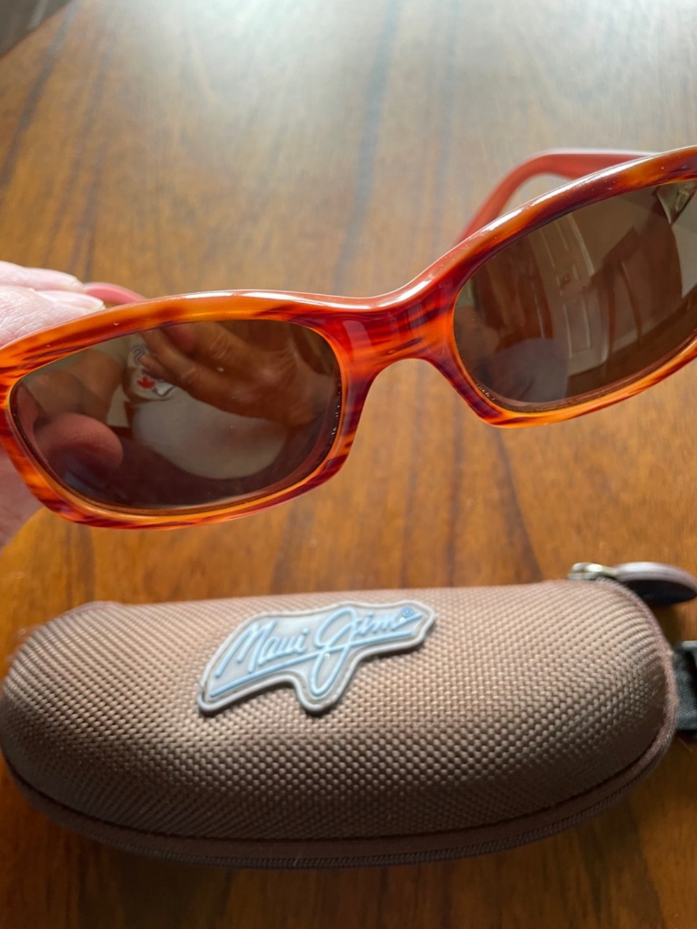 Maui Jim Orange Tortoise Sunglasses with Brown Lenses